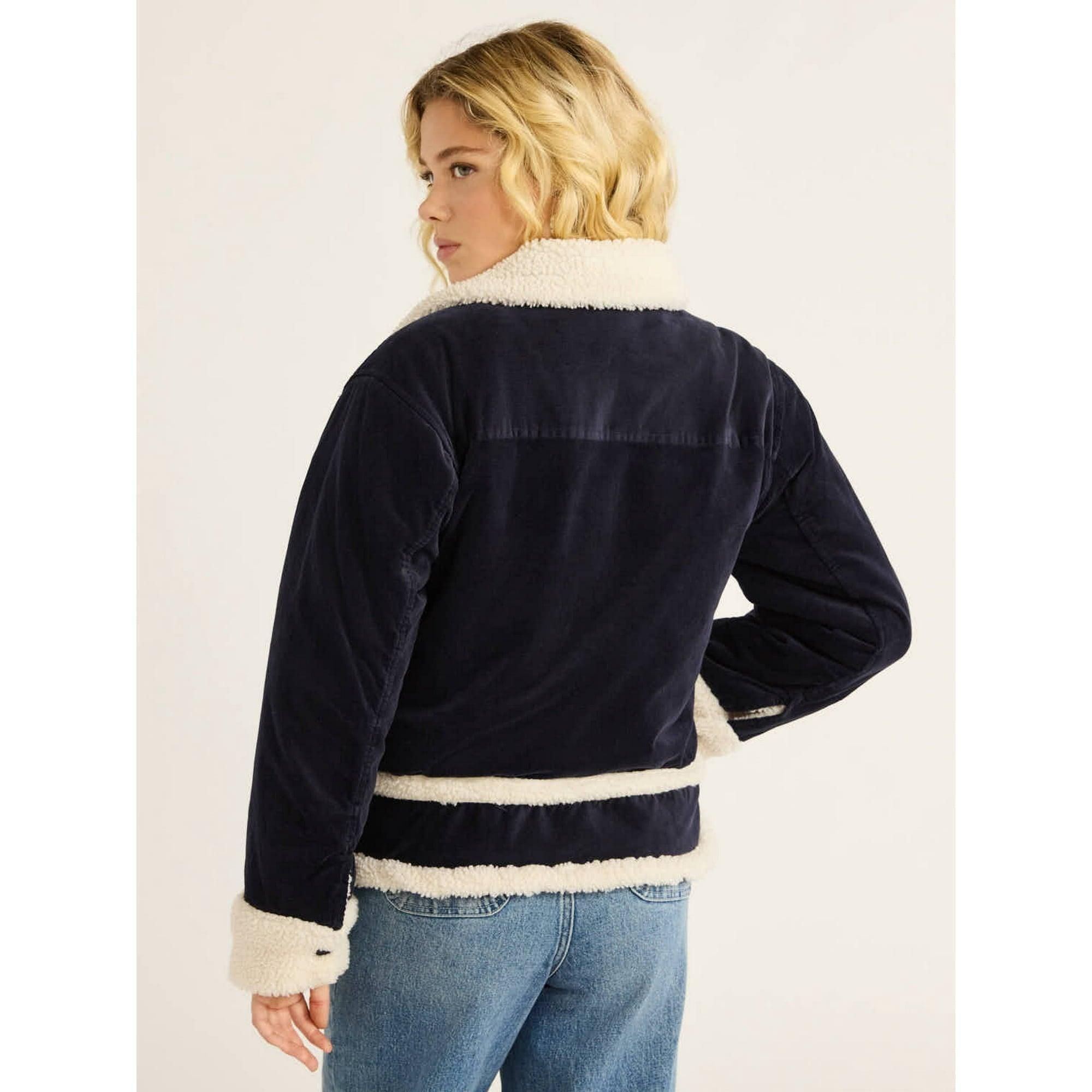 Free Assembly Women’s & Plus Corduroy Jacket with Faux Shearling Trim, Sizes XS-4X | Cozy & Stylish Outerwear - ClubOn