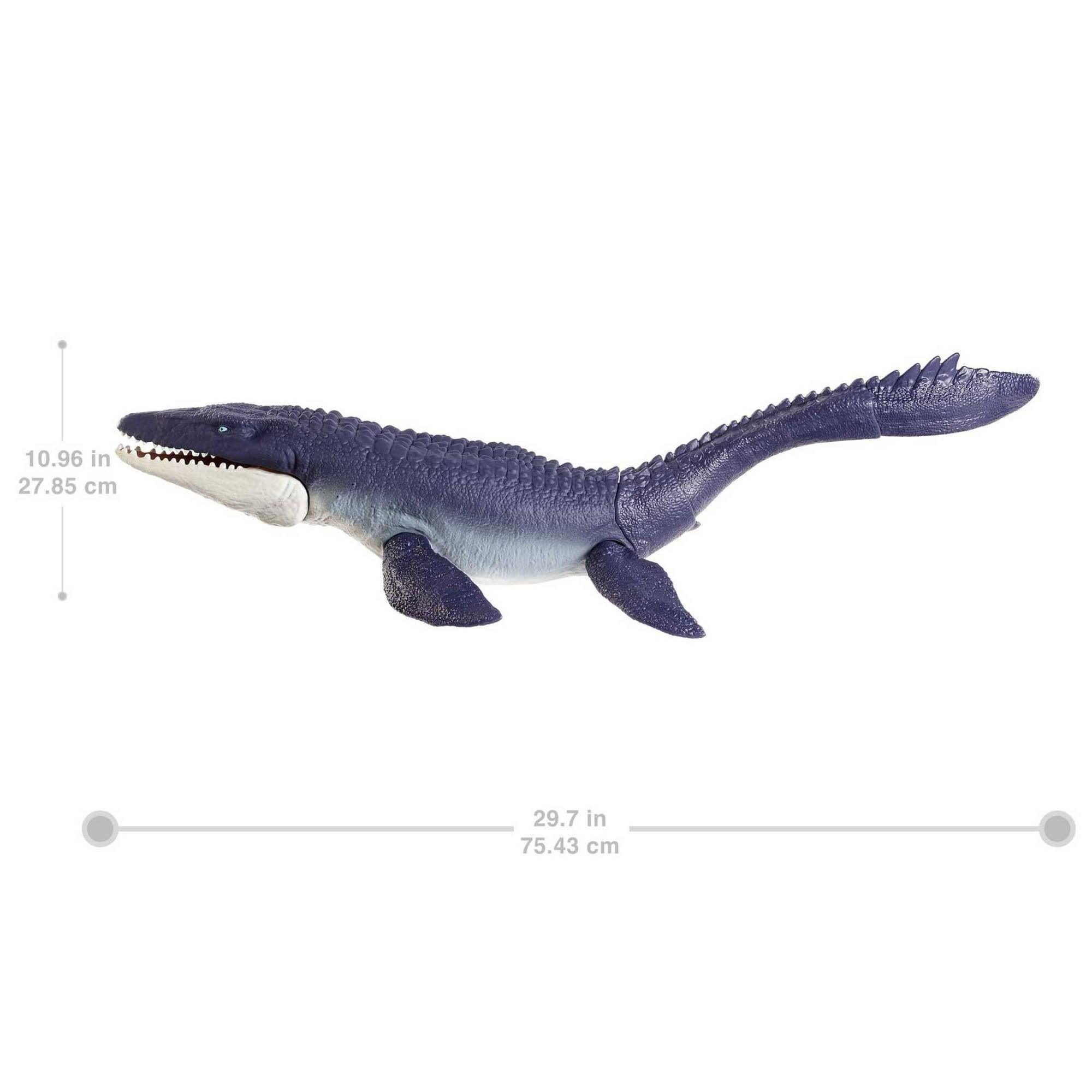 Jurassic World Dominion Mosasaurus Dinosaur Toy – 29 Inch Poseable Action Figure with DNA Code - ClubOn