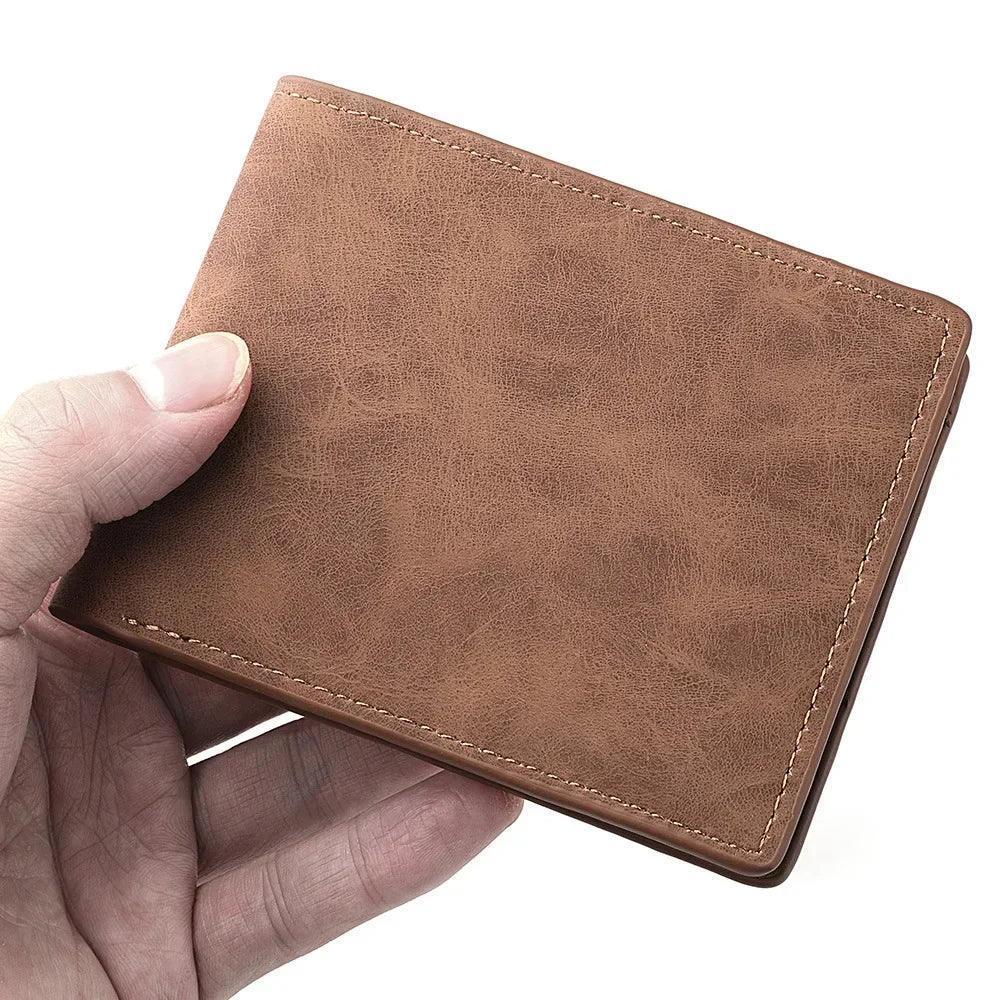 Men's Genuine PU Leather Wallet - Short Zipper Business Wallet - ClubOn