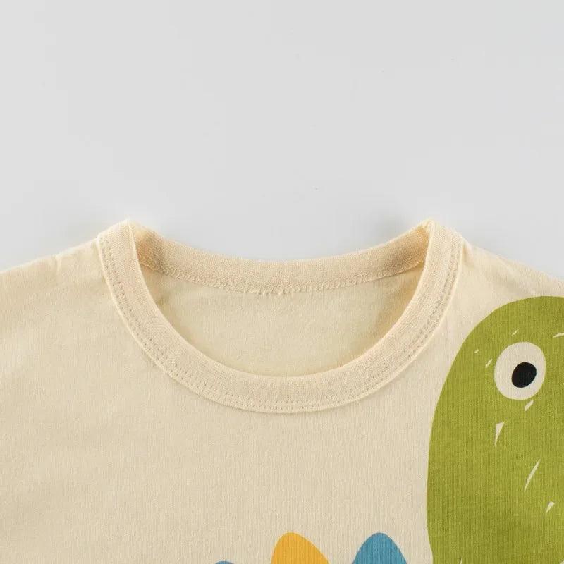 Summer Boys' 3D Dinosaur T-Shirt – Short Sleeve Tee - ClubOn