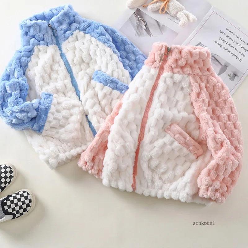 Kids Plush Winter Jacket - Fashionable Outerwear for Boys & Girls - ClubOn