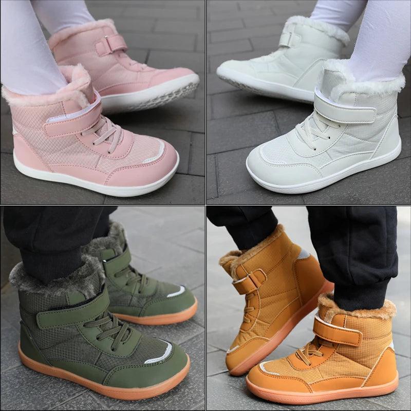 Kids Wide Toe Barefoot Snow Boots - Winter Minimalist Sneakers - ClubOn
