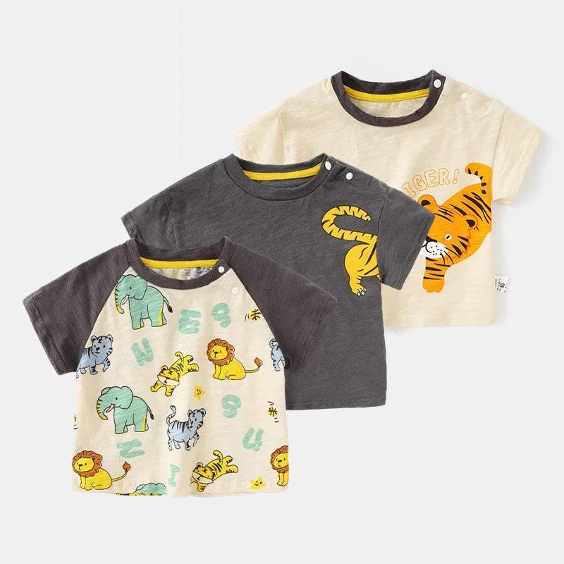 Summer Kids Cartoon T-Shirt - Animal Print Tees - ClubOn
