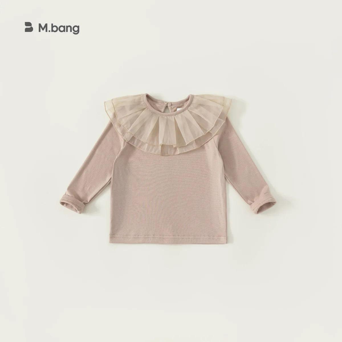 Lace Collar Long Sleeve Bottom Shirt for Girls | Spring - ClubOn