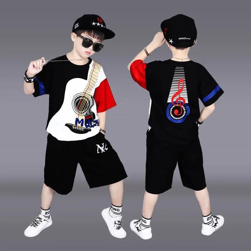 Summer Teen Boys Sports Suit – T-Shirt & Hip Hop Shorts - ClubOn