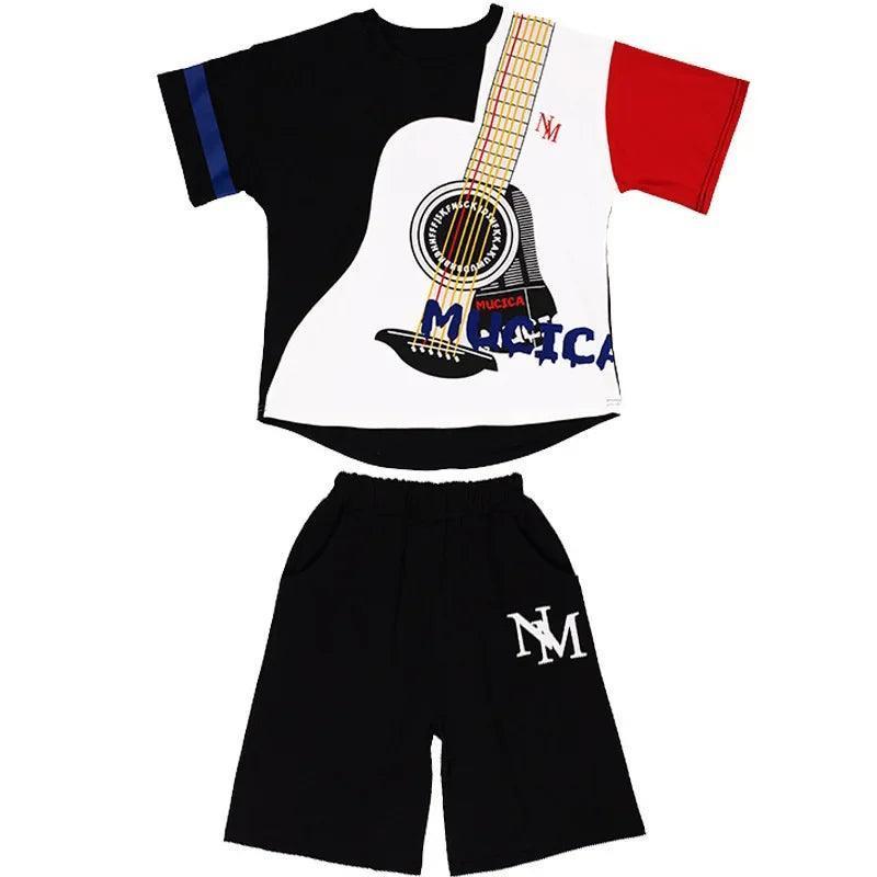Summer Teen Boys Sports Suit – T-Shirt & Hip Hop Shorts - ClubOn