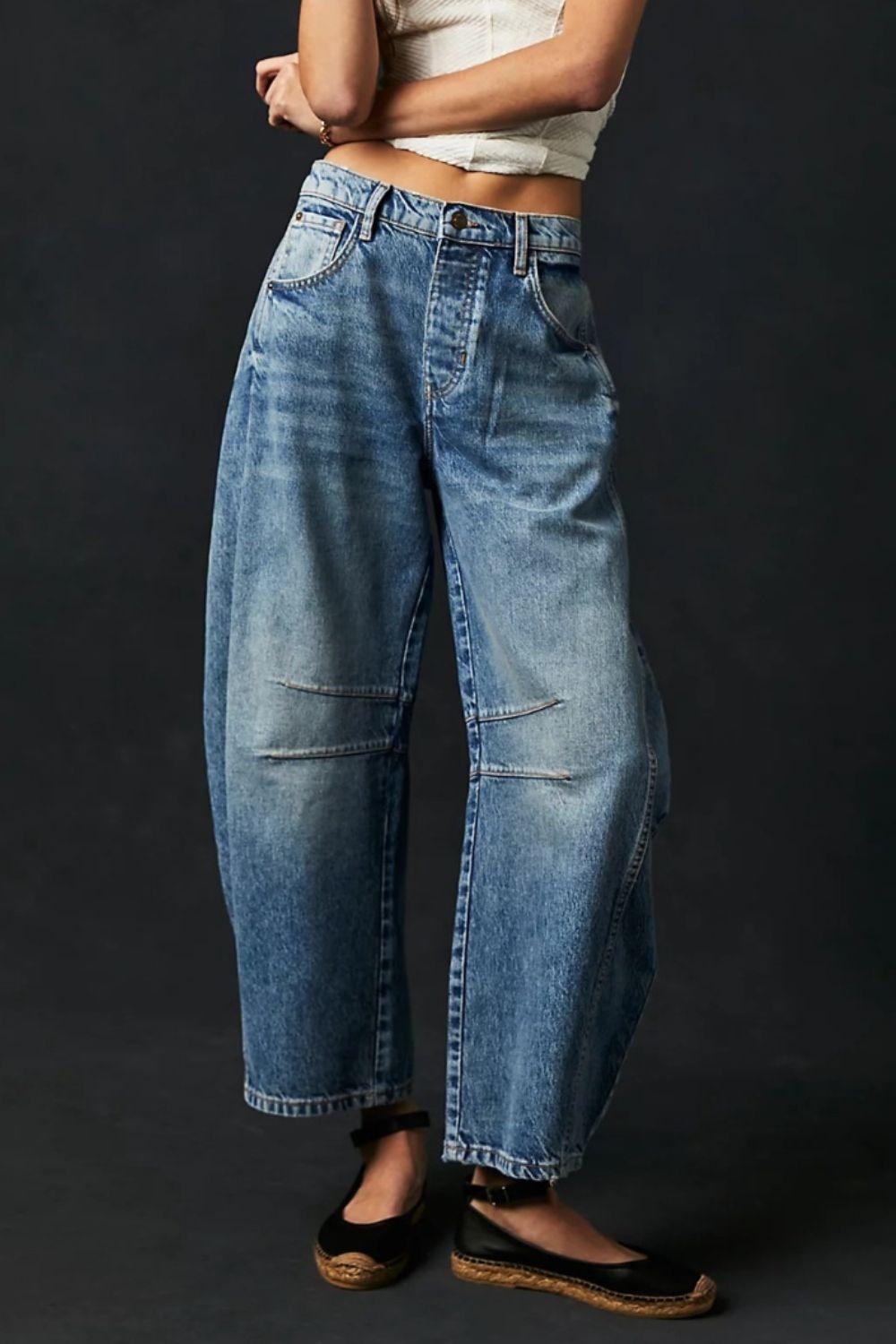 Wide Leg Jeans with Pockets - ClubOn