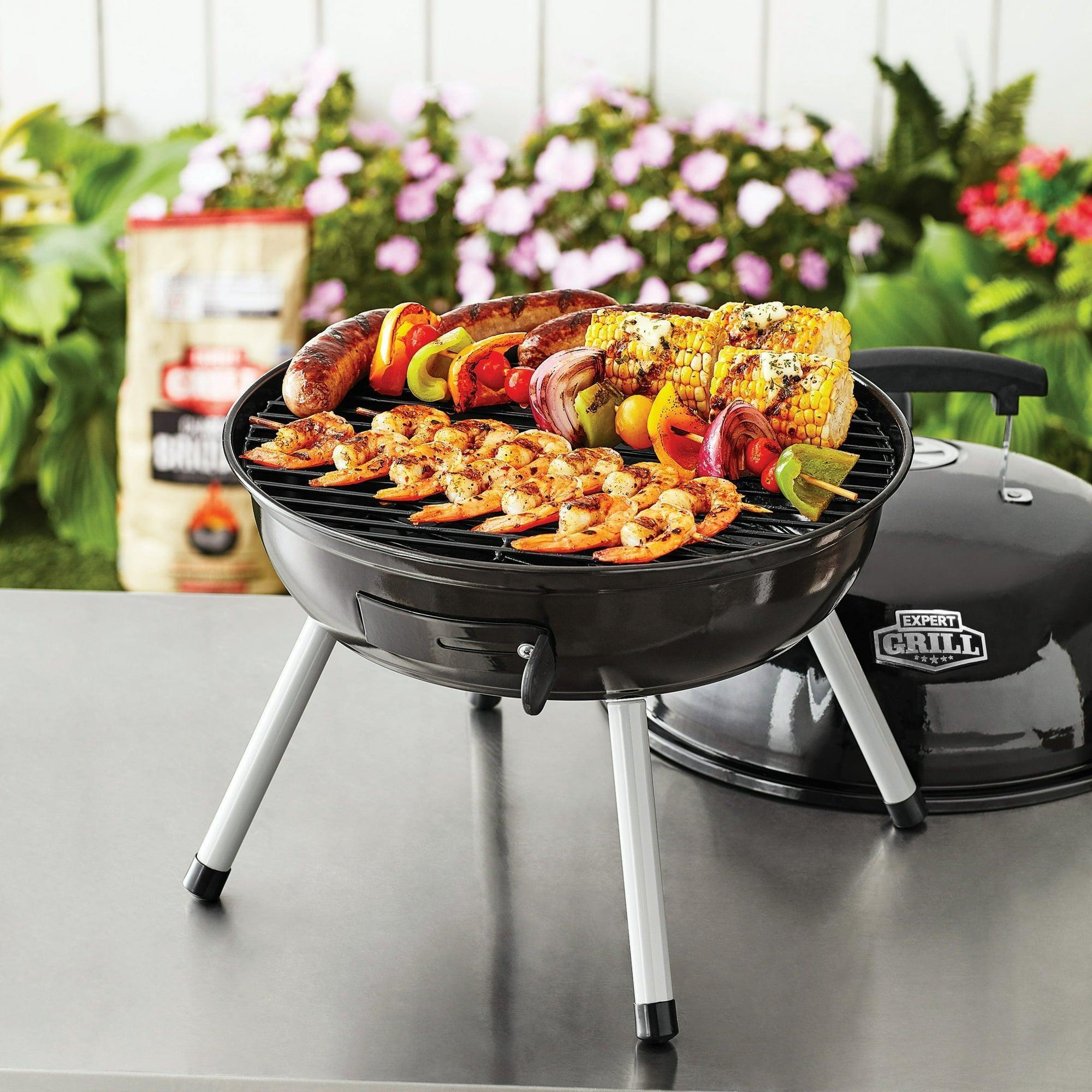 Expert Grill 14.5'' Steel Portable Charcoal Grill, Black - ClubOn