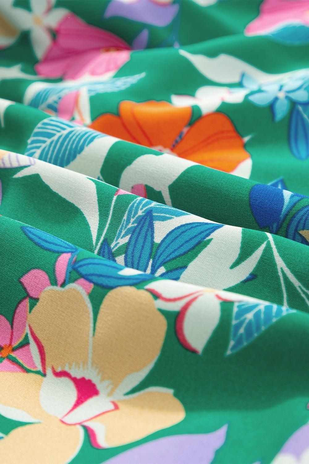 Tiered Ruffled Printed Sleeveless Dress - ClubOn