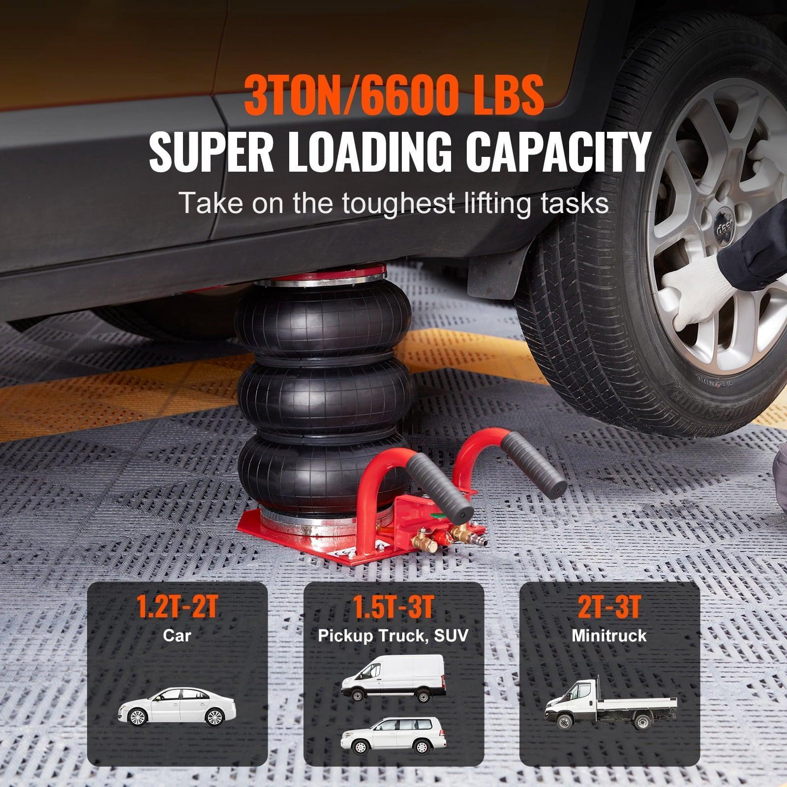 SKYSHALO Air Jack – 3 Ton Capacity, Triple Bag Pneumatic Jack, 17.7