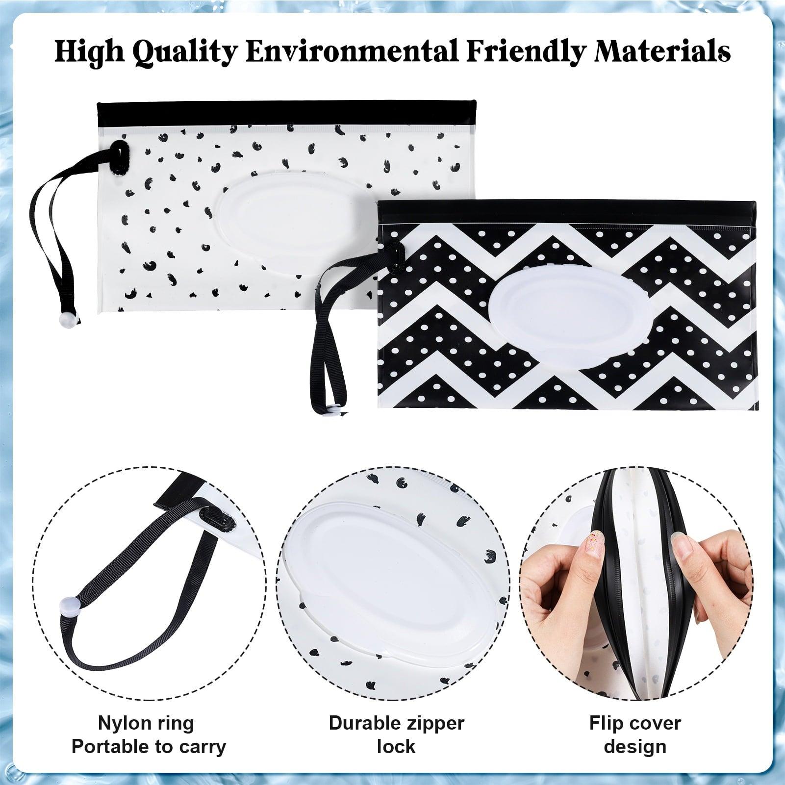 Springcorner Baby Wipes Dispenser with 2 Portable Travel Pouches, Refillable Wipes Container (Grey) - ClubOn