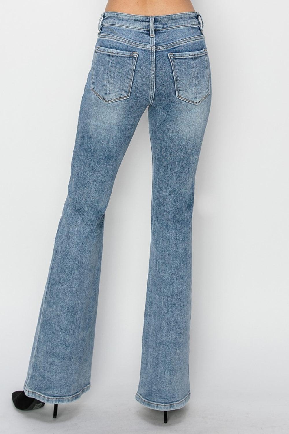 RISEN Full Size Mid Rise Bootcut Jeans - ClubOn