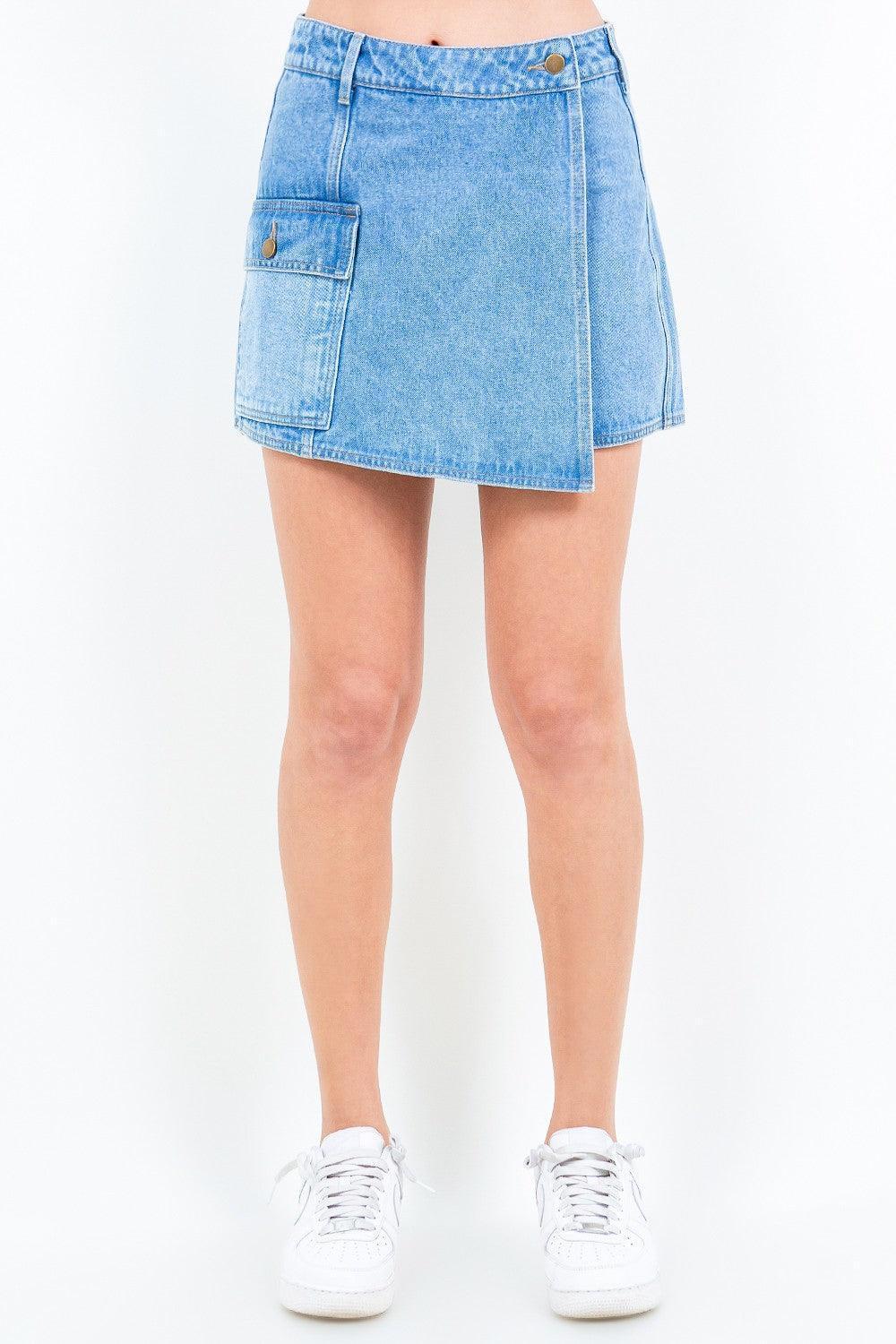 American Bazi Cargo Pocket Denim Skort - ClubOn