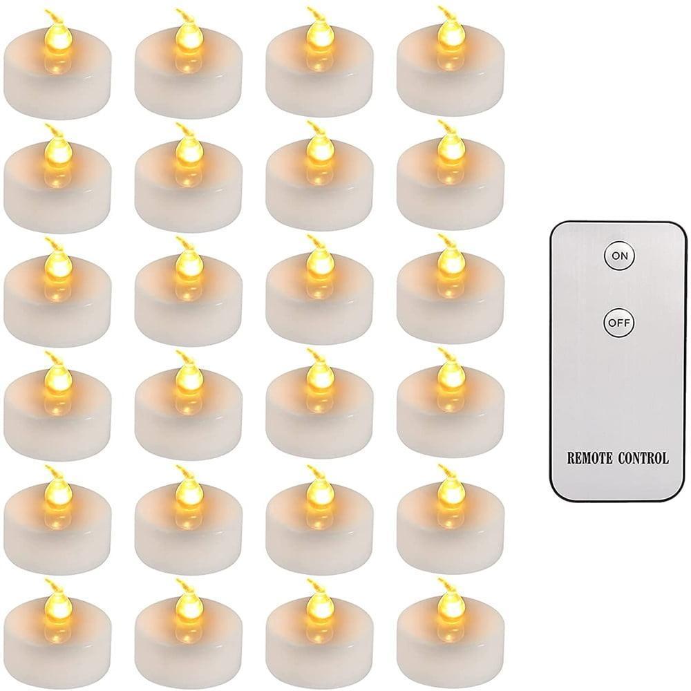 24PCS LED Flameless Candles – Realistic Flickering Battery Operated Tea Light Votives with Remote, Warm White, for Christmas, Weddings & Celebrations - ClubOn
