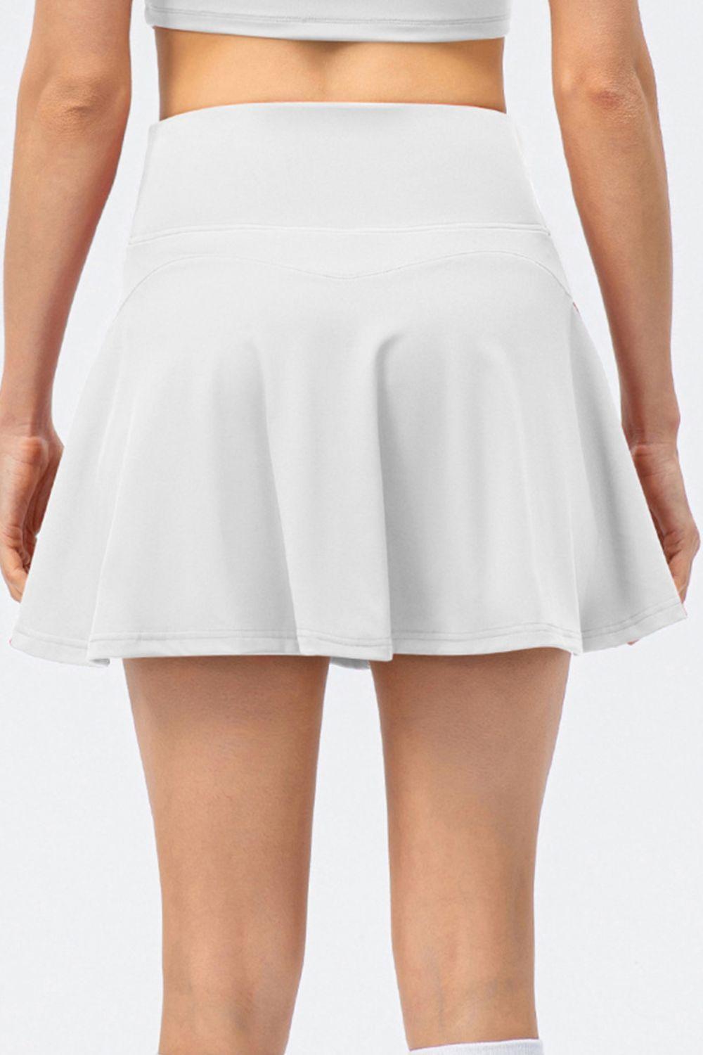 High Waist Wide Waistband Active Skirt - ClubOn