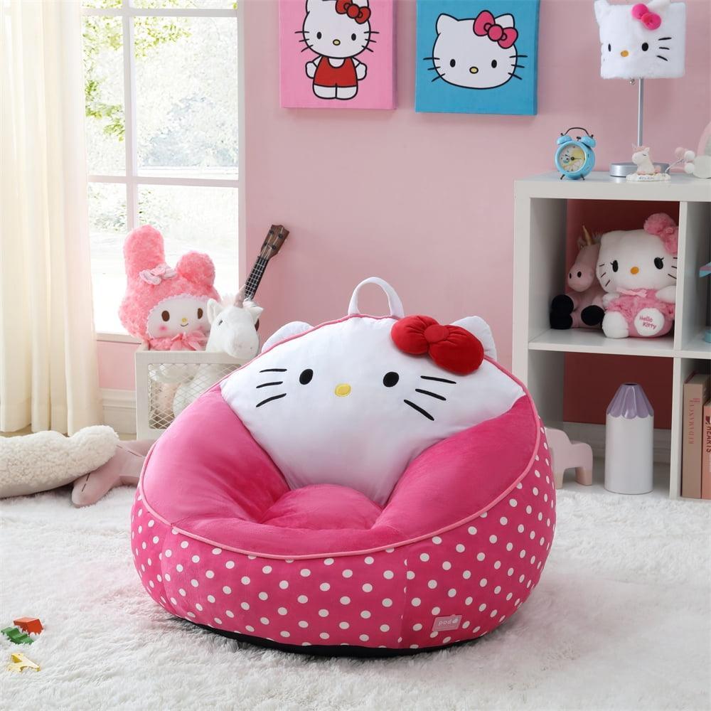 Hello Kitty Kids' Compressed Foam Bean Bag Chair, Pink - ClubOn