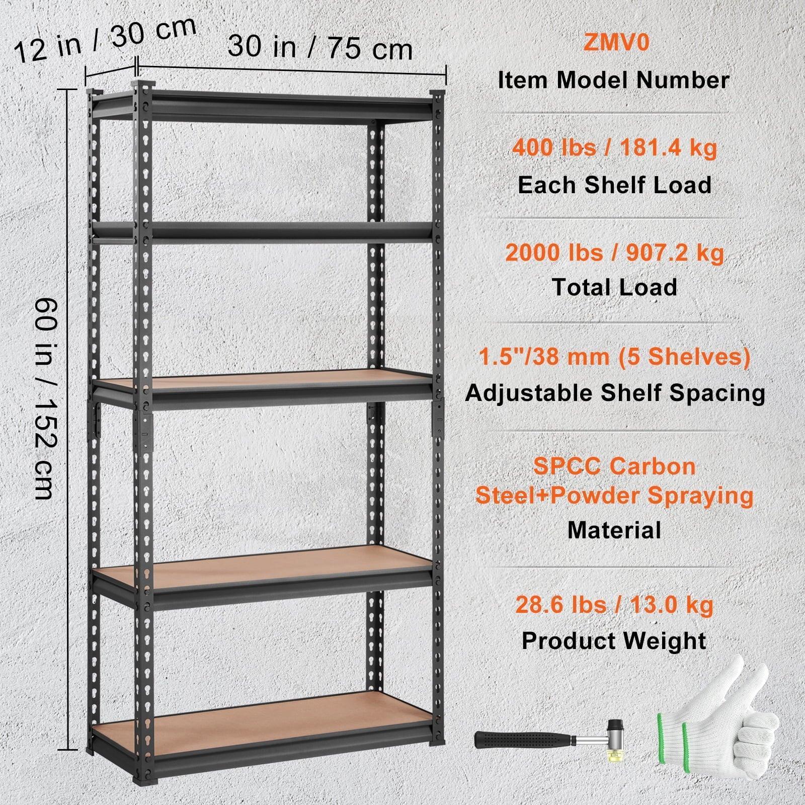 SKYSHALO 2000 lbs 5-Tier Storage Shelving Unit, Adjustable Garage Rack - ClubOn