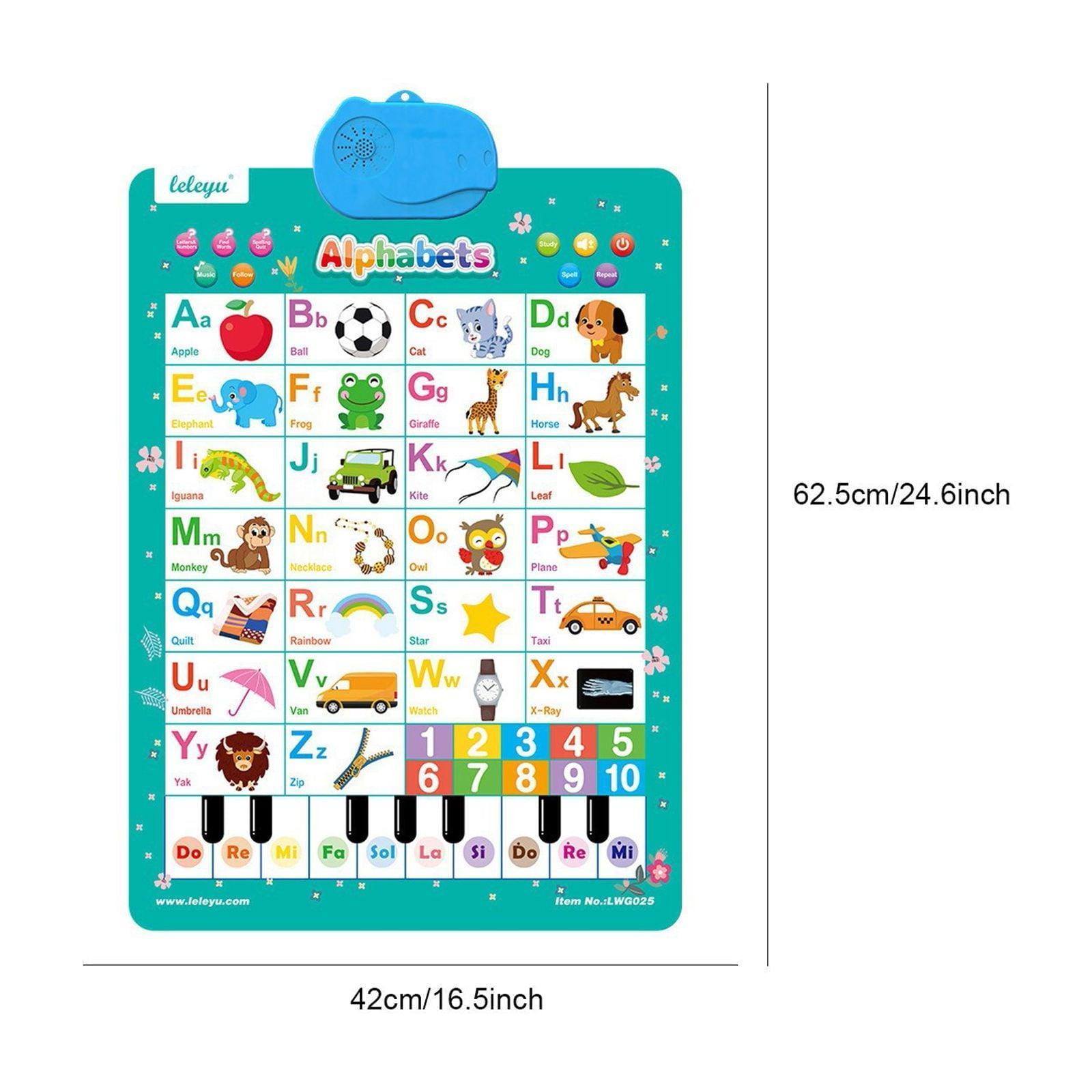 Electronic Alphabet Wall Chart, Talking ABC & 123s, Music Poster, Montessori Toy for Toddlers 1-5 - ClubOn