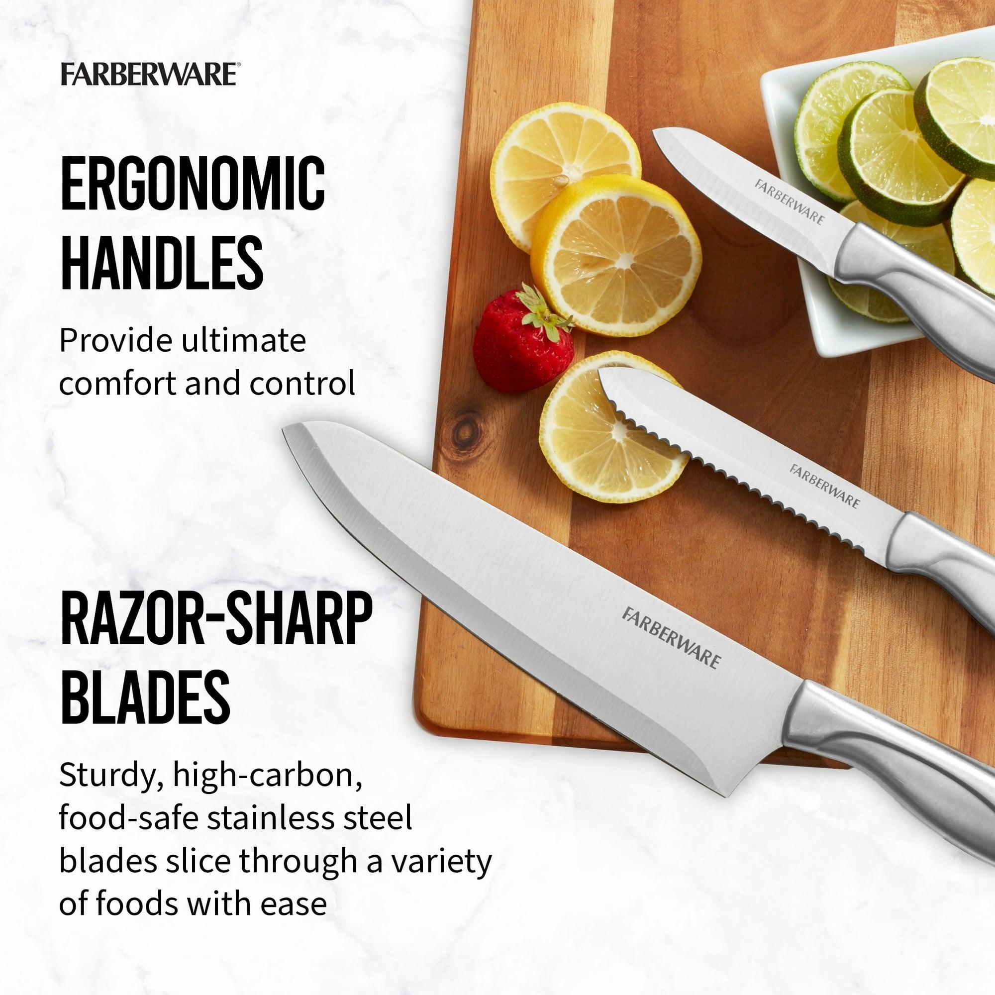 Farberware Classic 22-Piece Stamped Stainless Steel Knife and Utensil Set - ClubOn