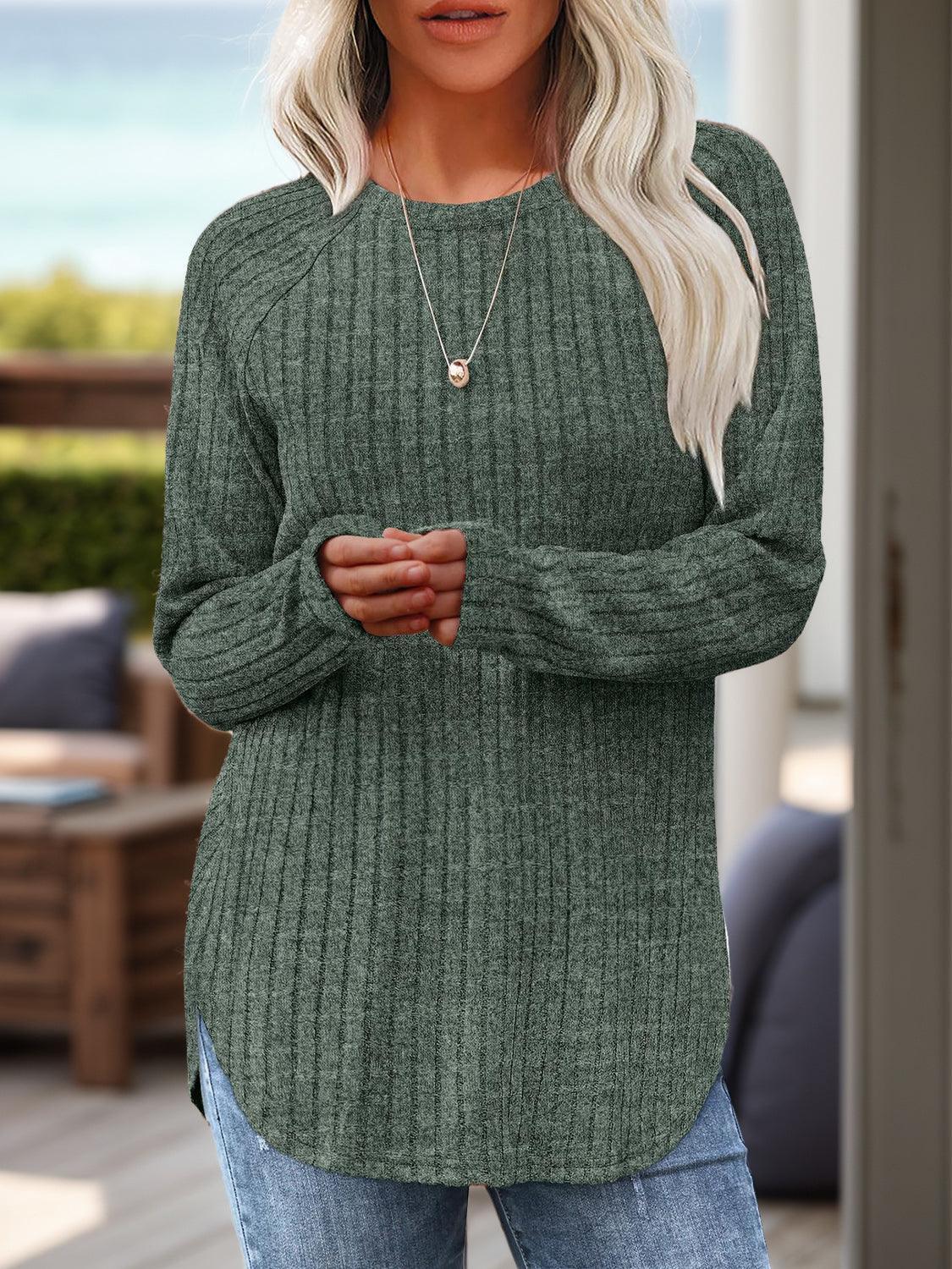 Round Neck Raglan Sleeve T-Shirt - ClubOn