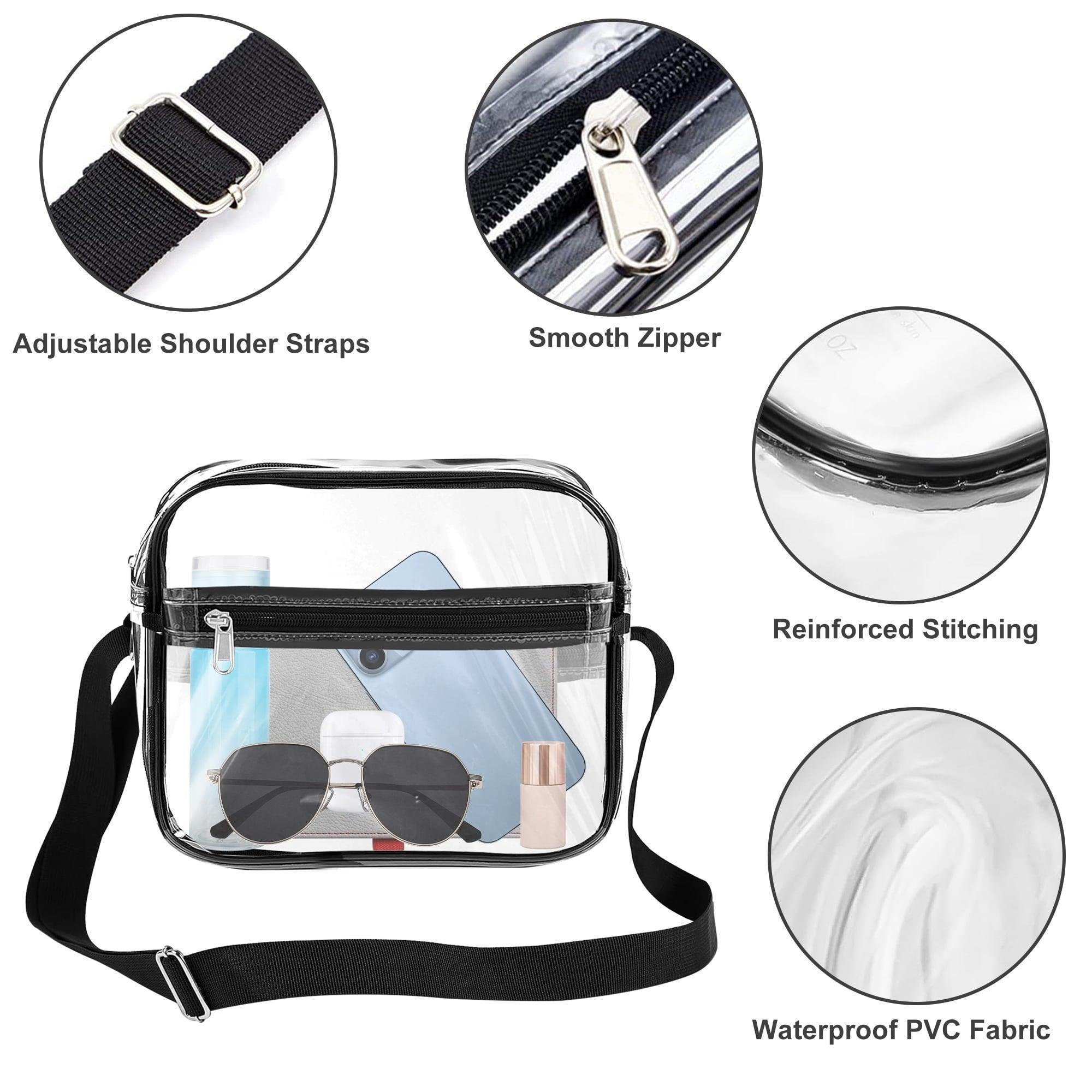 TSV Stadium Approved Clear Crossbody Bag, Waterproof Shoulder Purse with Adjustable Strap for Concerts - ClubOn
