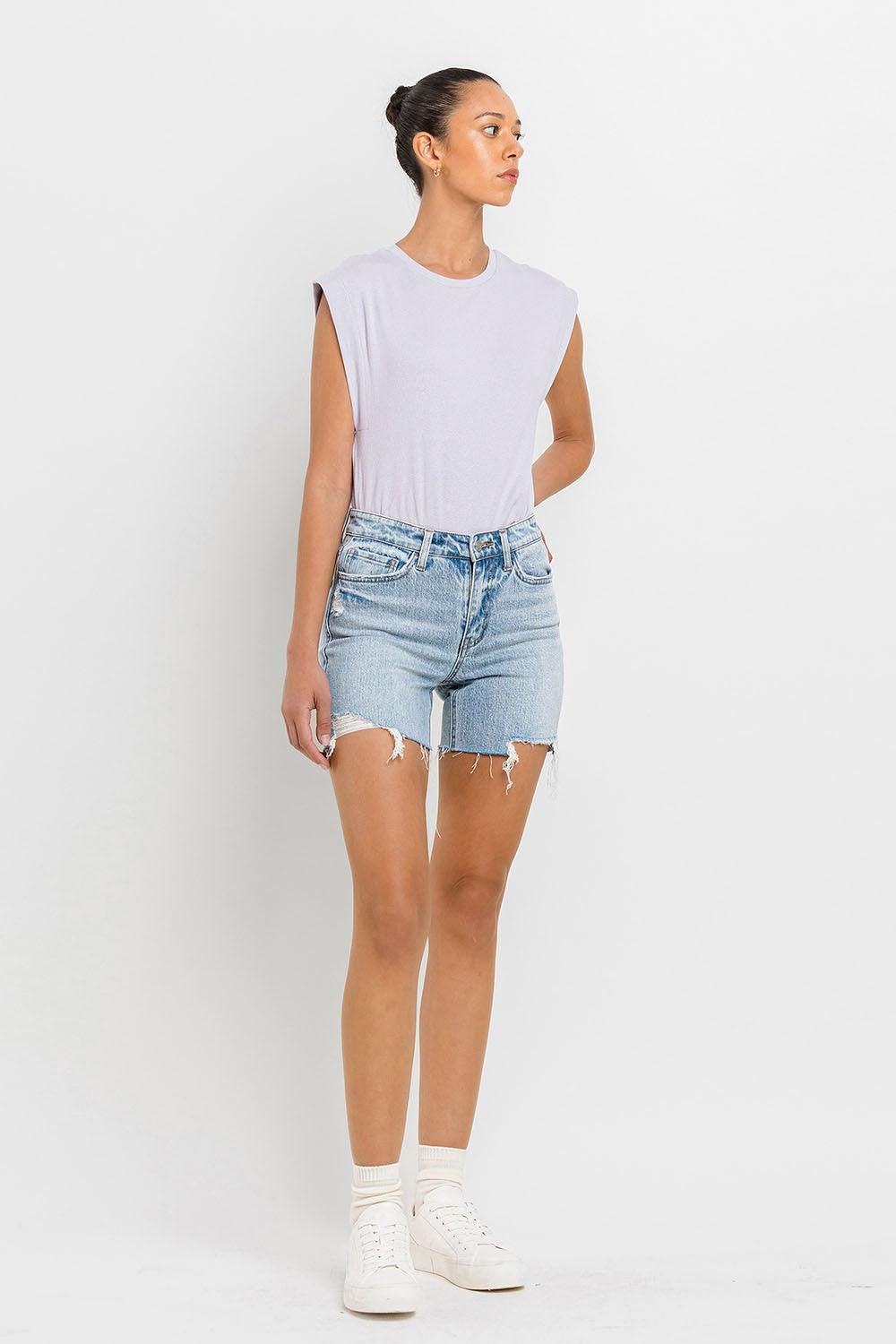 Vervet by Flying Monkey High Rise Denim Shorts - ClubOn