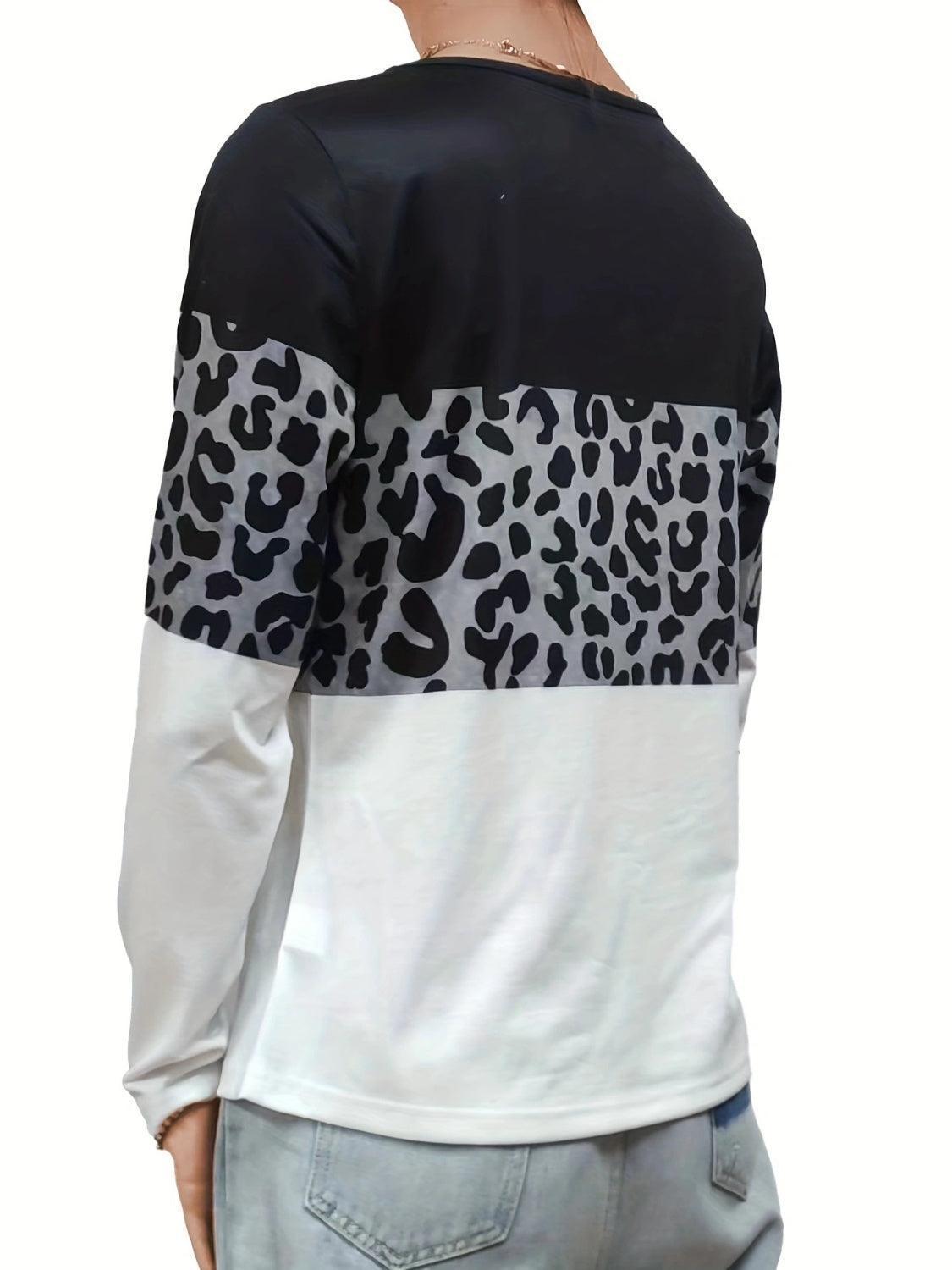 Crisscross Color Block Long Sleeve T-Shirt - ClubOn