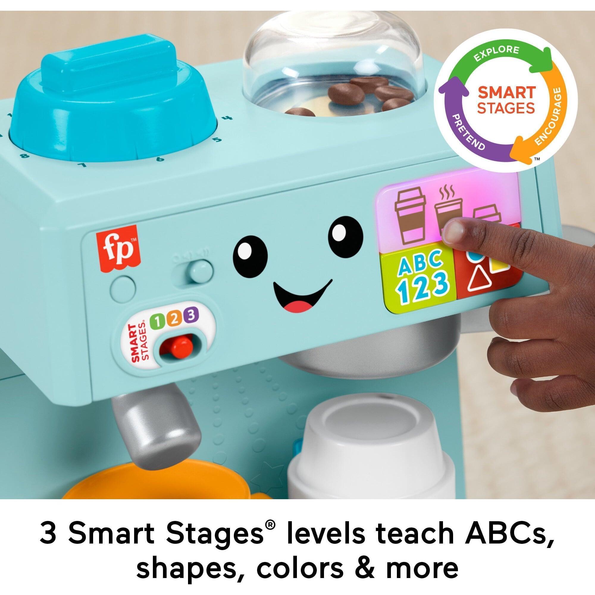 Fisher-Price Laugh & Learn Learn & Serve Coffee Café Toddler Electronic Toy – 10 Play Pieces - ClubOn