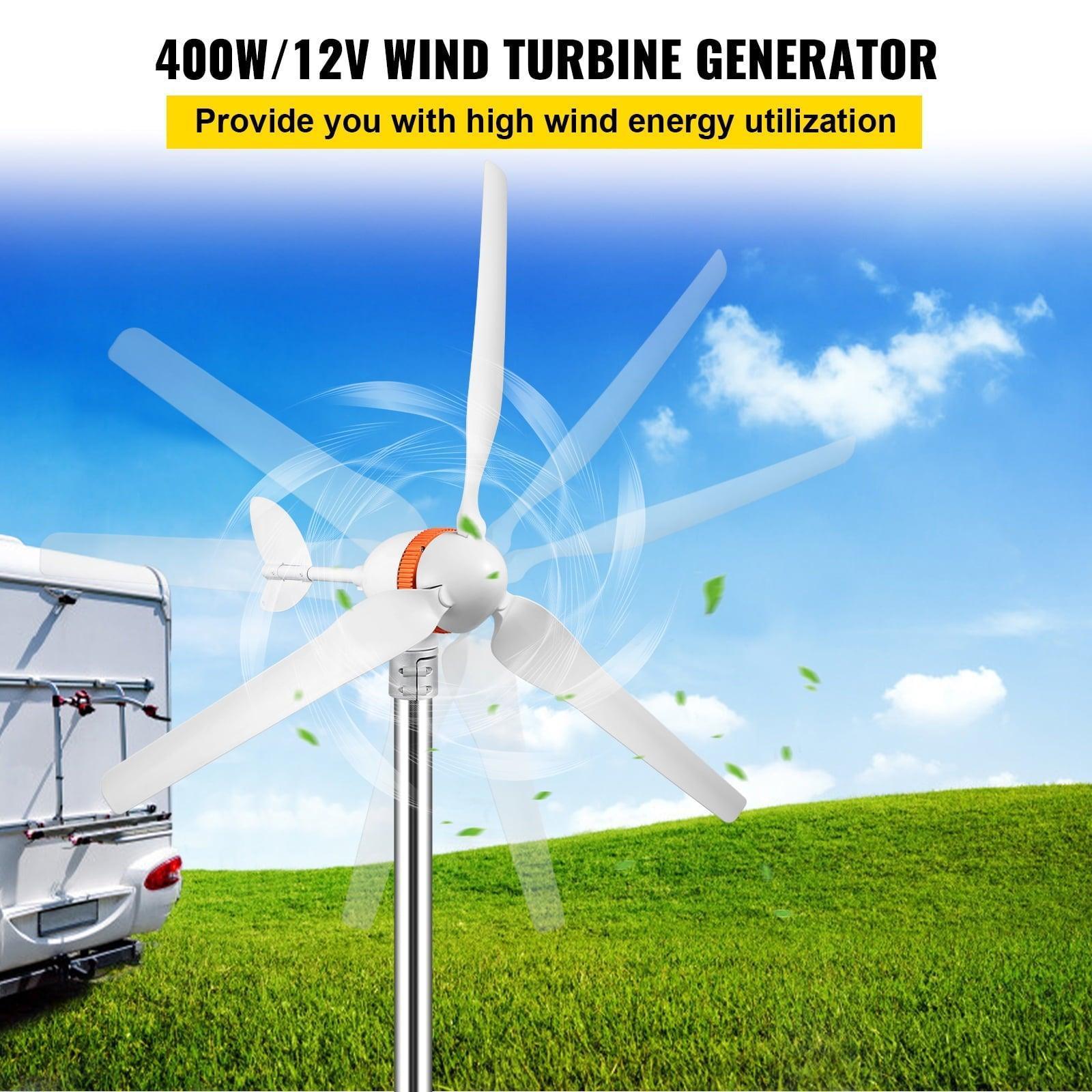 SKYSHALO Wind Turbine Generator – 12V/AC, 400W Wind Power Kit with MPPT Controller, 5 Blades, Auto Adjust Windward Direction - ClubOn