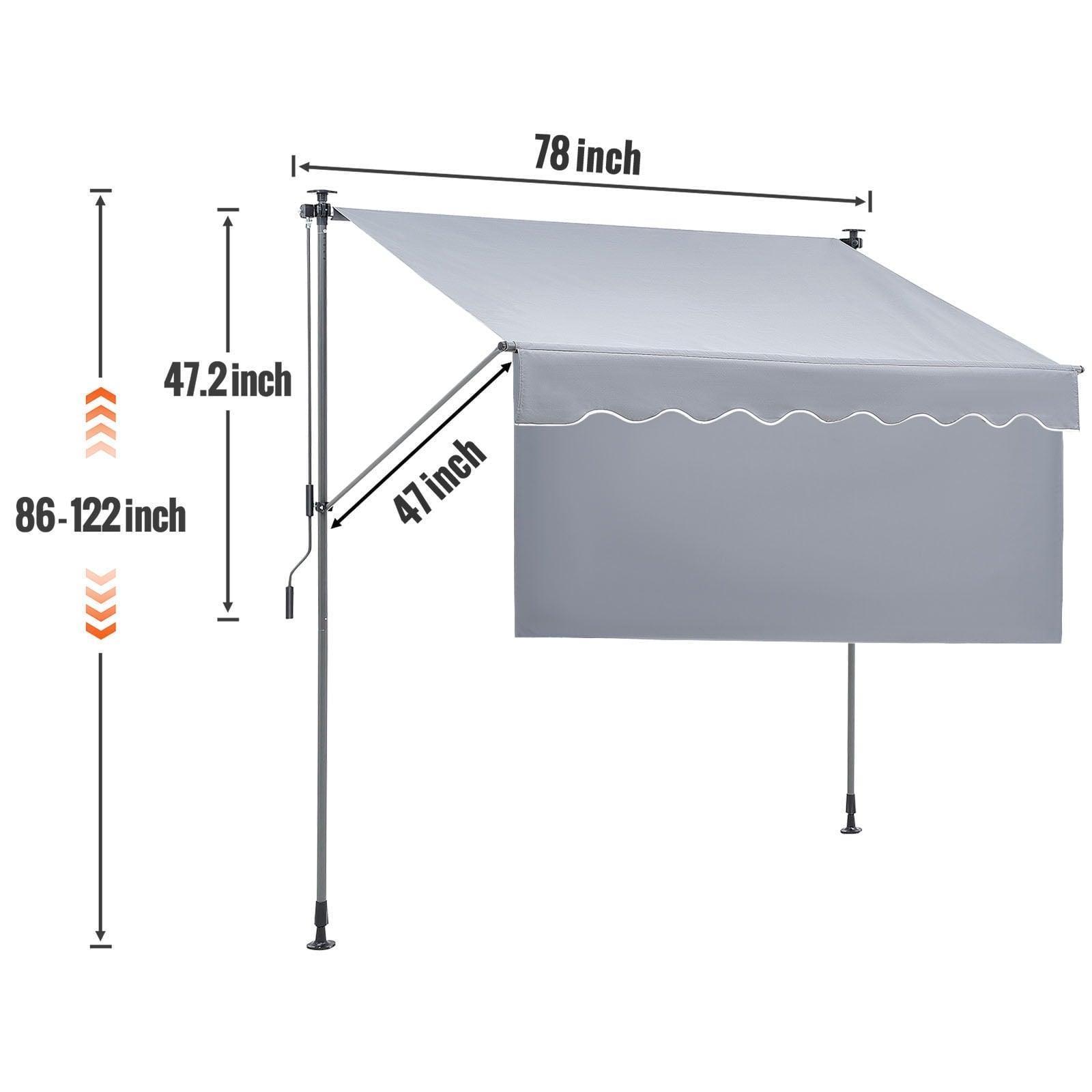 SKYSHALO Retractable Patio Awning 6.5'x3.9' – Adjustable Sunshade Shelter for Balcony & Garden - ClubOn