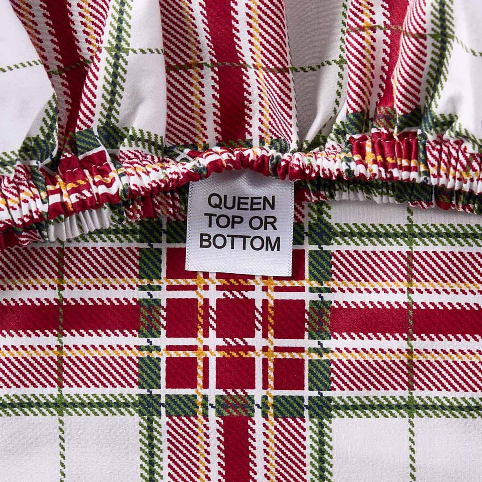 Better Homes & Gardens 4-Piece 300 Thread Count Red Plaid Sateen Sheet Set, Queen - ClubOn