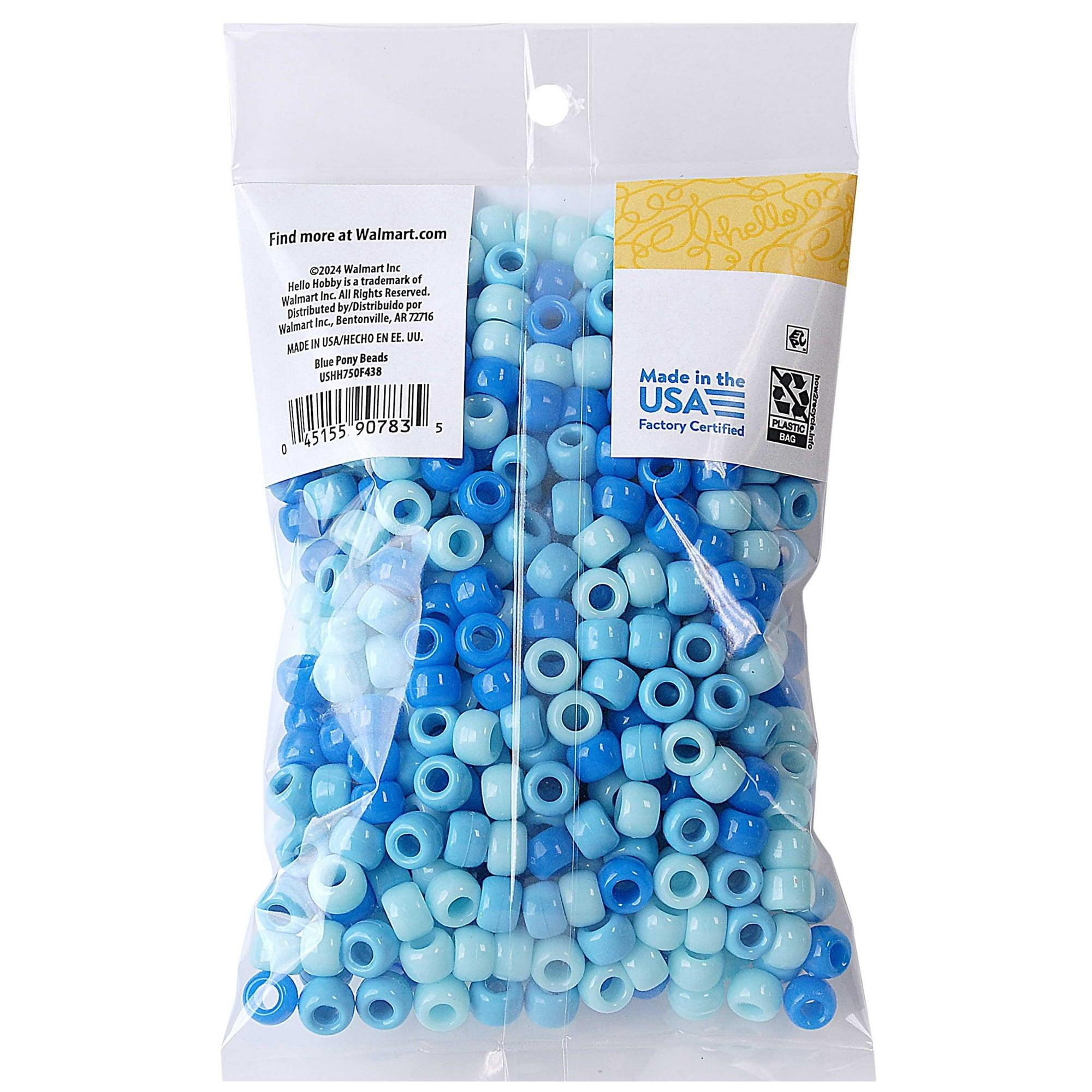 Hello Hobby Blue Ombre 9x6MM Plastic Pony Beads, 500 Pieces, Friendship Bracelet Making - ClubOn