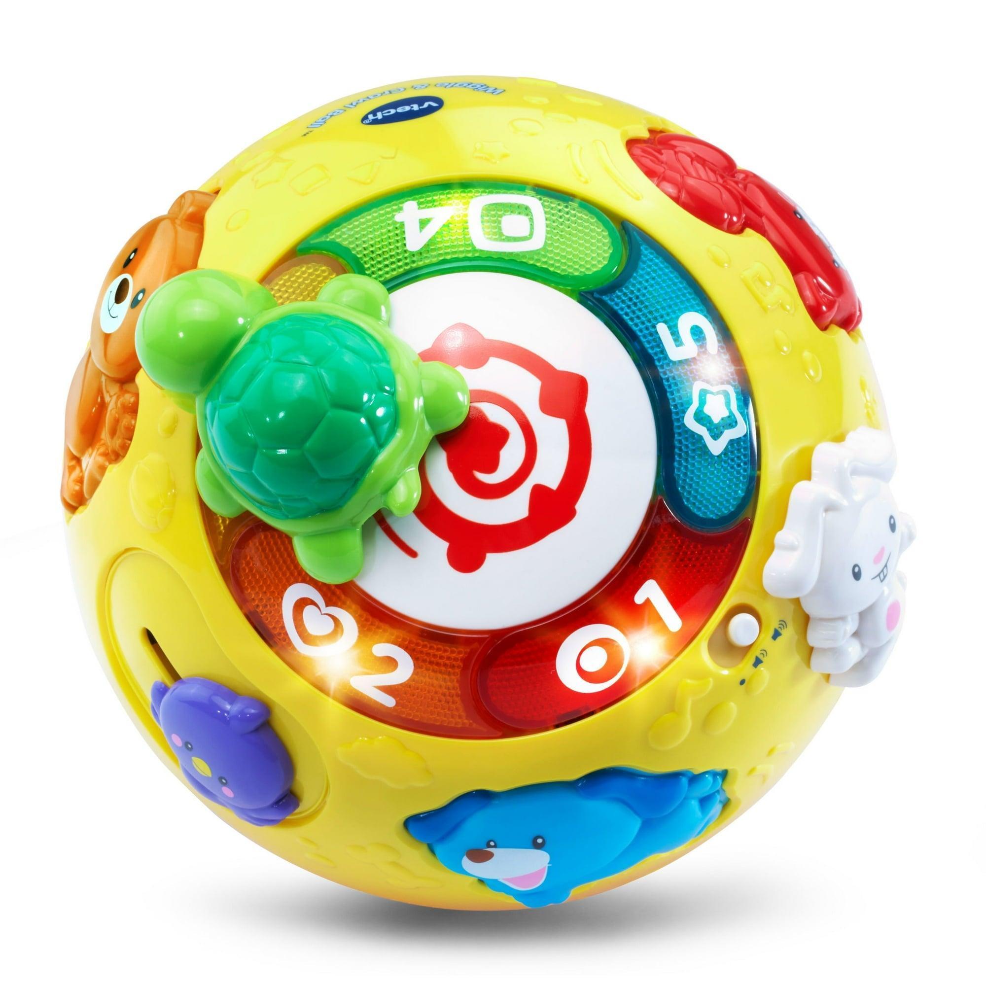 VTech Wiggle and Crawl Ball for Babies and Toddlers, Encourages Motor Skills, Teaches Shapes & Colors - ClubOn