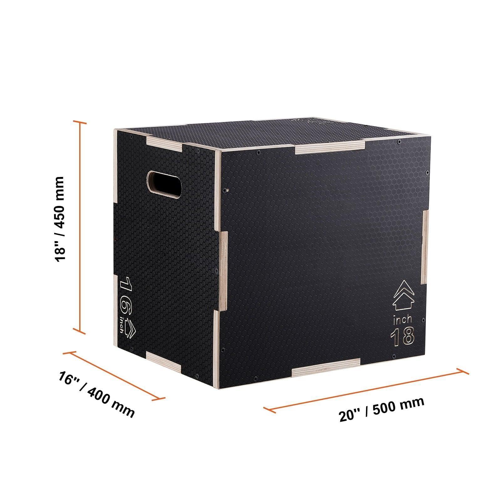 SKYSHALO 3-in-1 Plyo Jump Box – 20/18/16-Inch Heights, Wooden Construction, Anti-Slip Surface for Home Gym & Conditioning - ClubOn