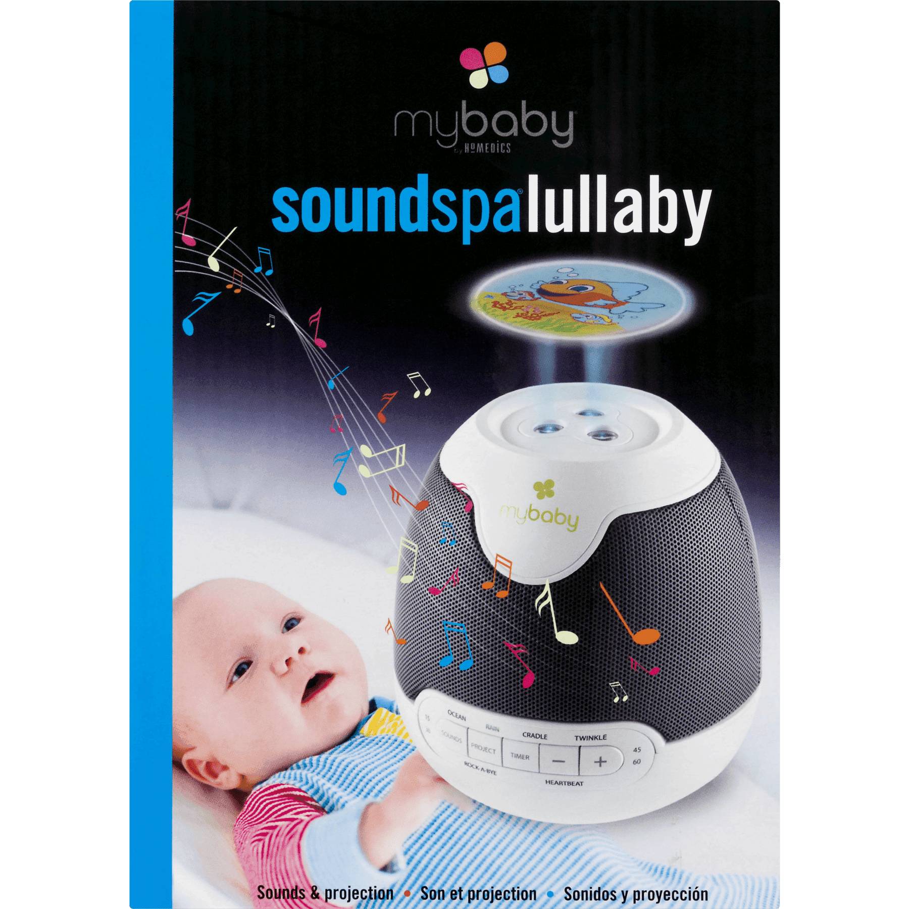 Homedics My Baby Lullaby Sound Spa Sound Machine and White Noise Machine – 6 Sounds, Lullabies, Projection, Auto-Off - ClubOn
