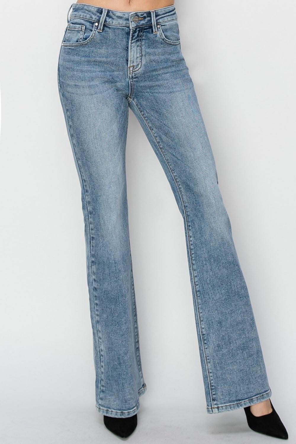 RISEN Full Size Mid Rise Bootcut Jeans - ClubOn