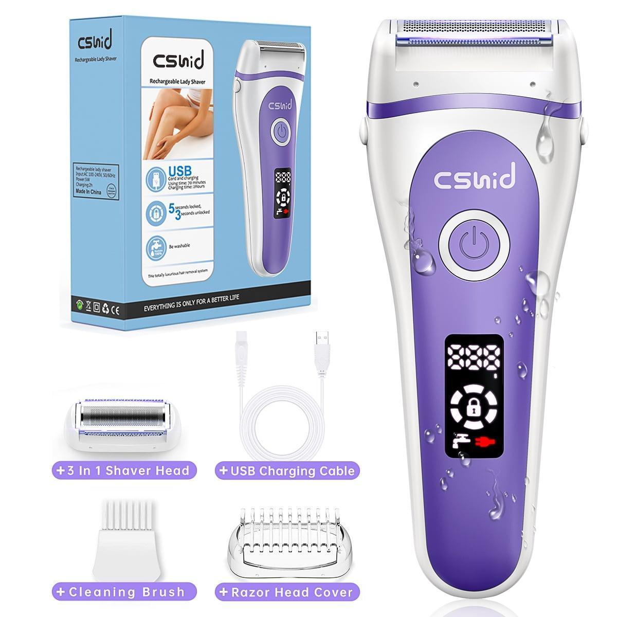 Electric Razor for Women, 3-IN-1 Painless Lady Shaver, Waterproof Wet & Dry, USB Rechargeable, Low Noise, Epilator, Bikini Trimmer Grooming Kit with LED Display - ClubOn