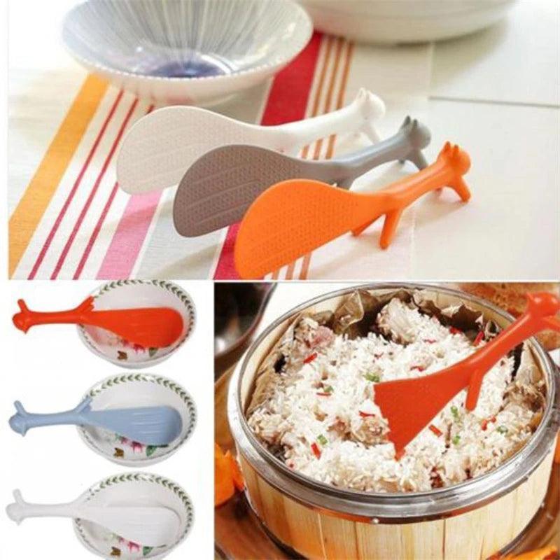 Cute Squirrel-Shaped Ladle – Non-Stick Rice Paddle & Meal Spoon, 3 Random Colors - ClubOn