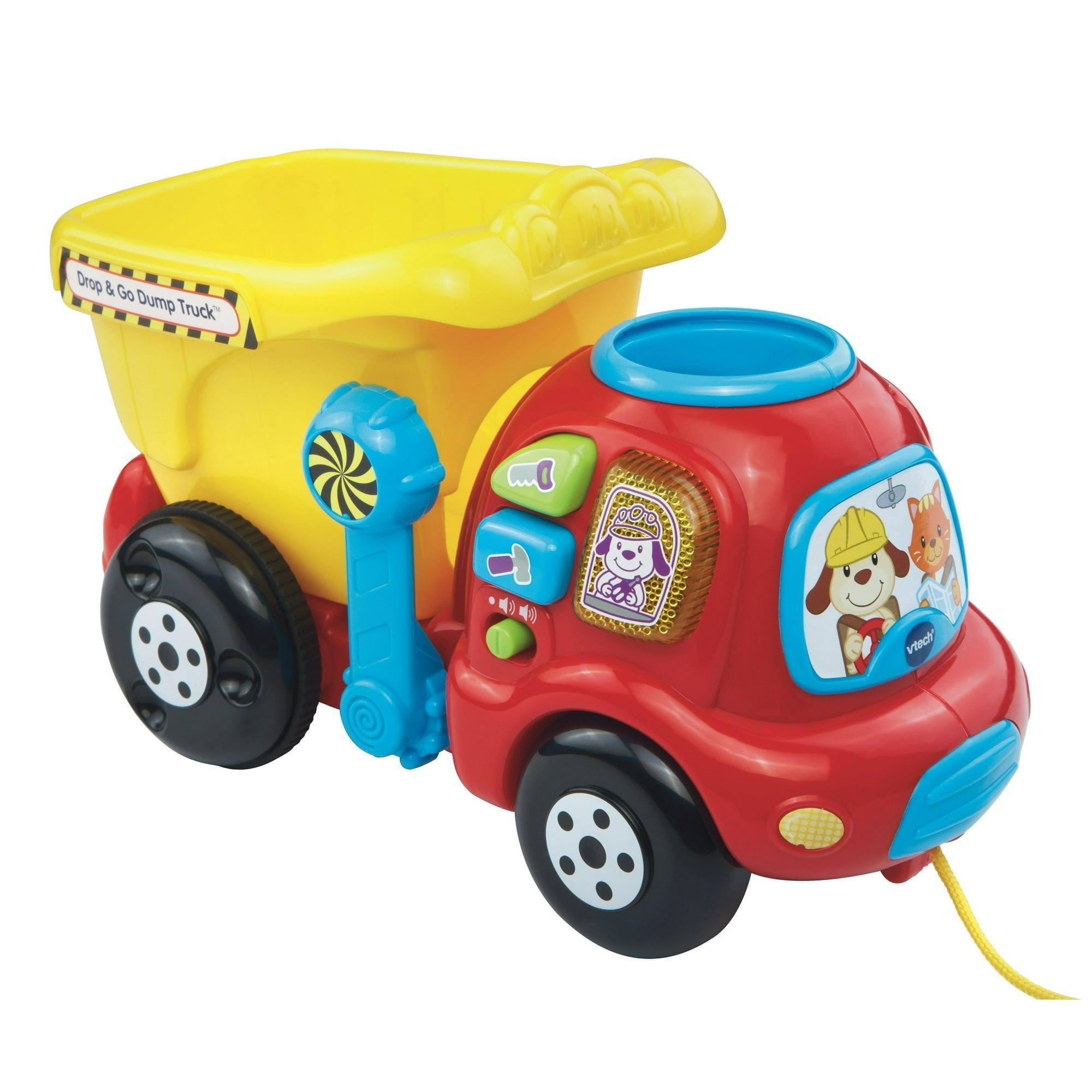 VTech Drop and Go Dump Truck, Push & Pull Toy with Accessories for Baby and Toddler - ClubOn