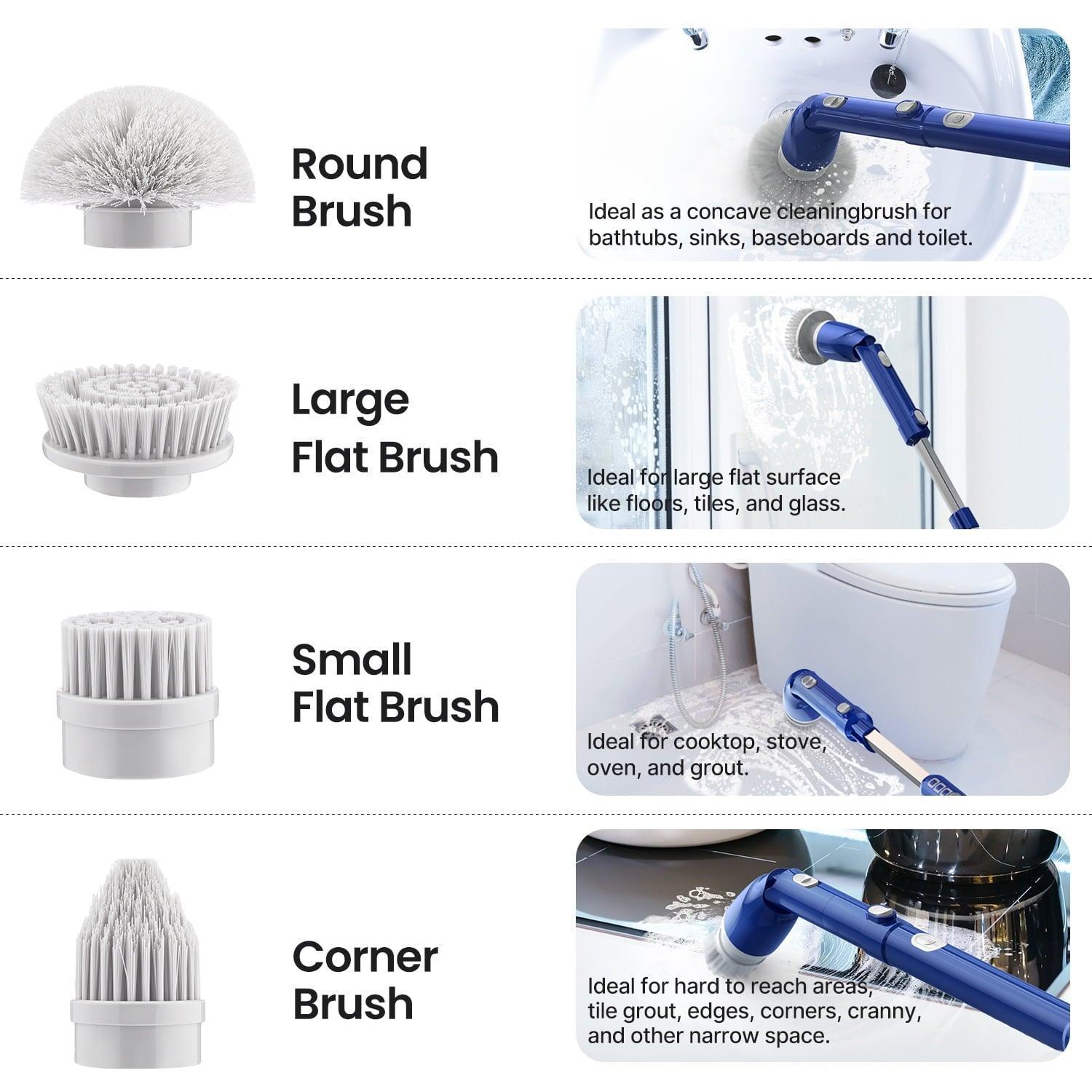 iDOO Electric Spin Scrubber, Cordless Shower Scrubber with Adjustable Extension Handle for Bathtub, Tile, and Floor Cleaning - ClubOn