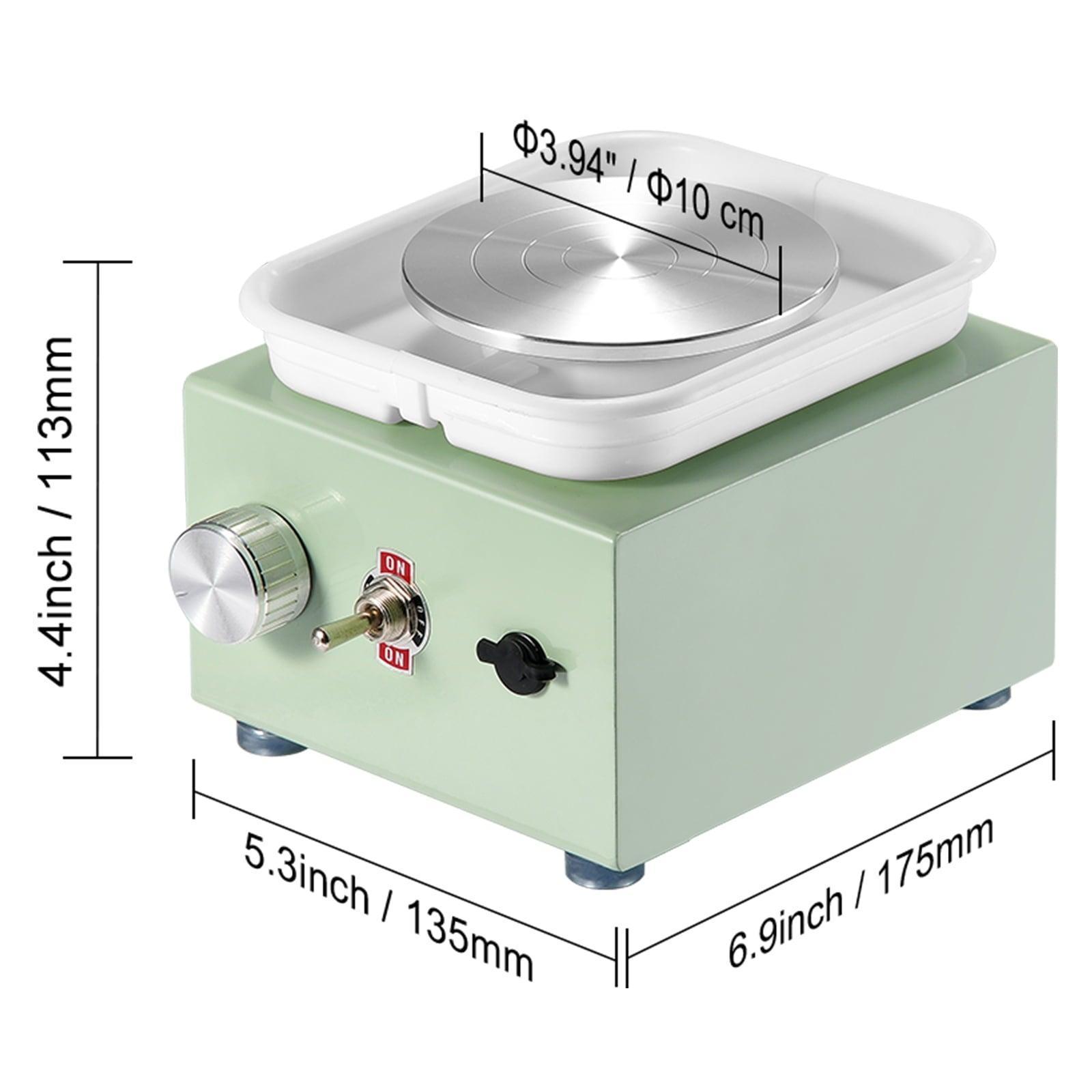 SKYSHALO Compact Clay Wheel – 0-320RPM, Dual Turntables, Removable Basin, 18 Accessories, Electric Pottery Tool (Green) - ClubOn