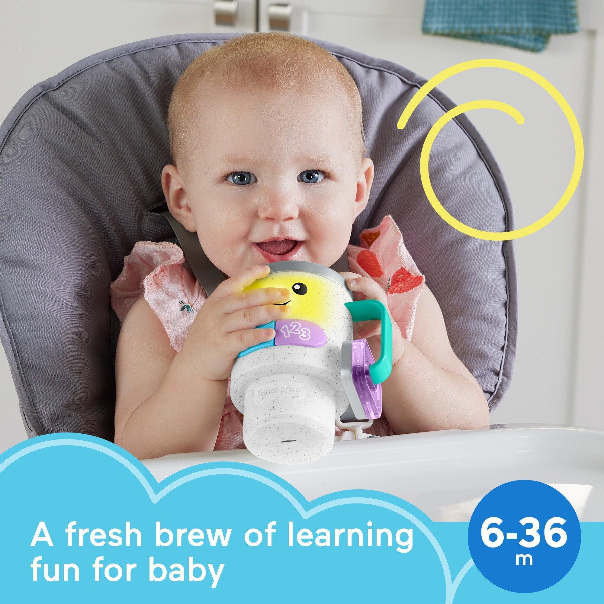 Fisher-Price Laugh & Learn Wake Up & Learn Coffee Mug Baby & Toddler Toy with Music & Lights - ClubOn