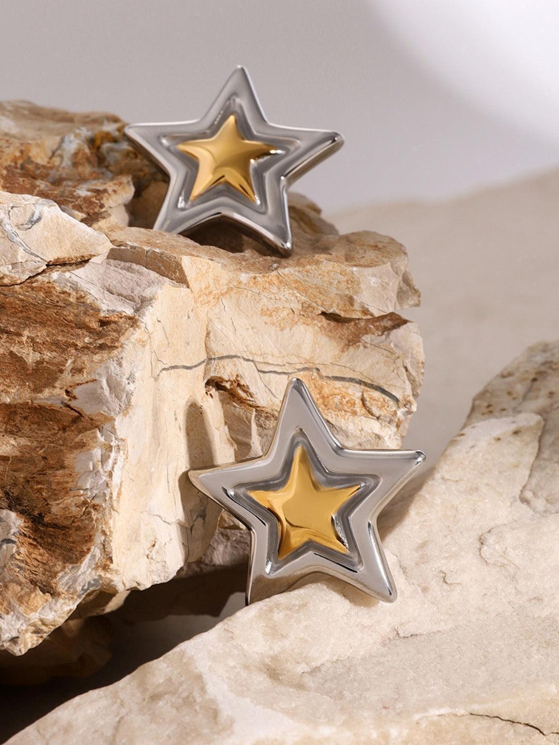 Stainless Steel Star Stud Earrings - ClubOn