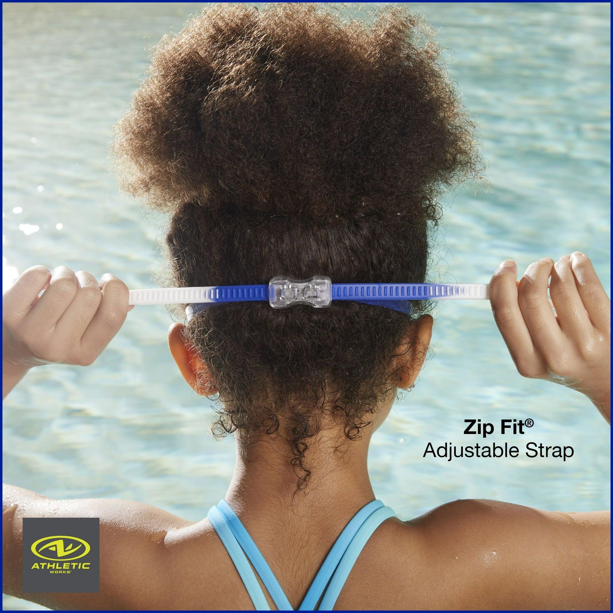 Athletic Works Immersion Junior Swim Goggles for Kids, Blue, Anti-Fog, UV Protection - ClubOn