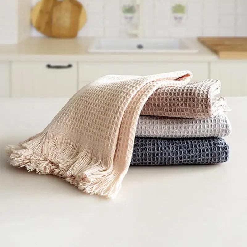 Waffle Pattern Kitchen Rags - Quick Drying Absorbent Dish Towels - ClubOn