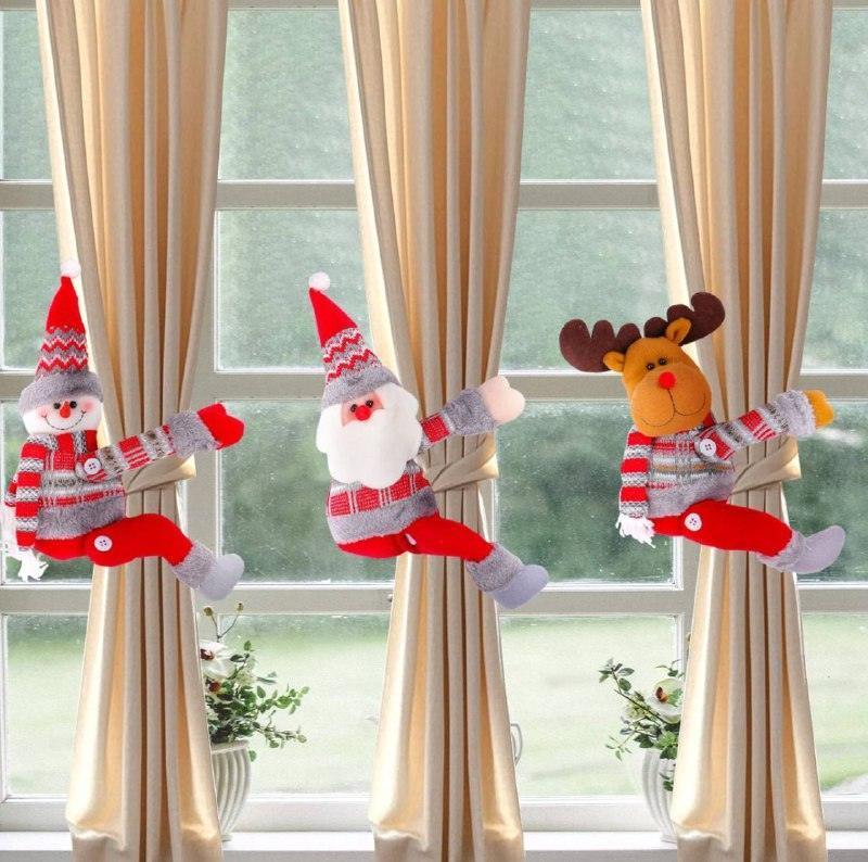 Christmas Curtains Hold Clasps | Festive Holiday Present Decor - ClubOn