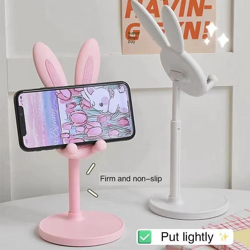 Pink Rabbit Phone Stand - Adjustable Desktop Holder - ClubOn