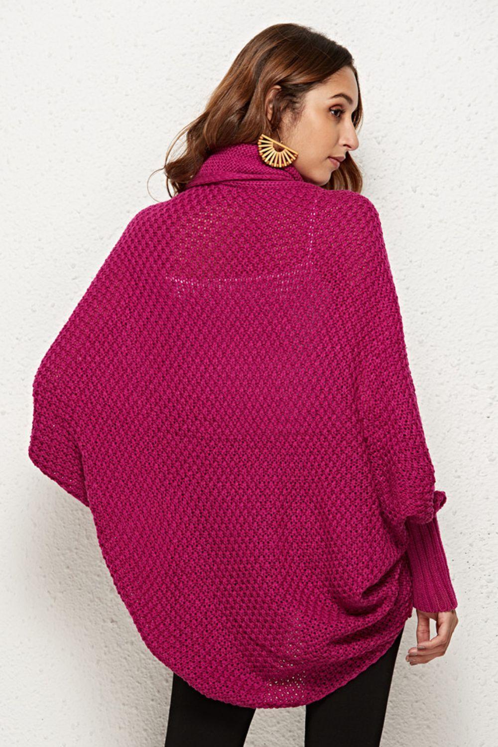 Angel Wings Open Front Dolman Sleeve Longline Cardigan - ClubOn