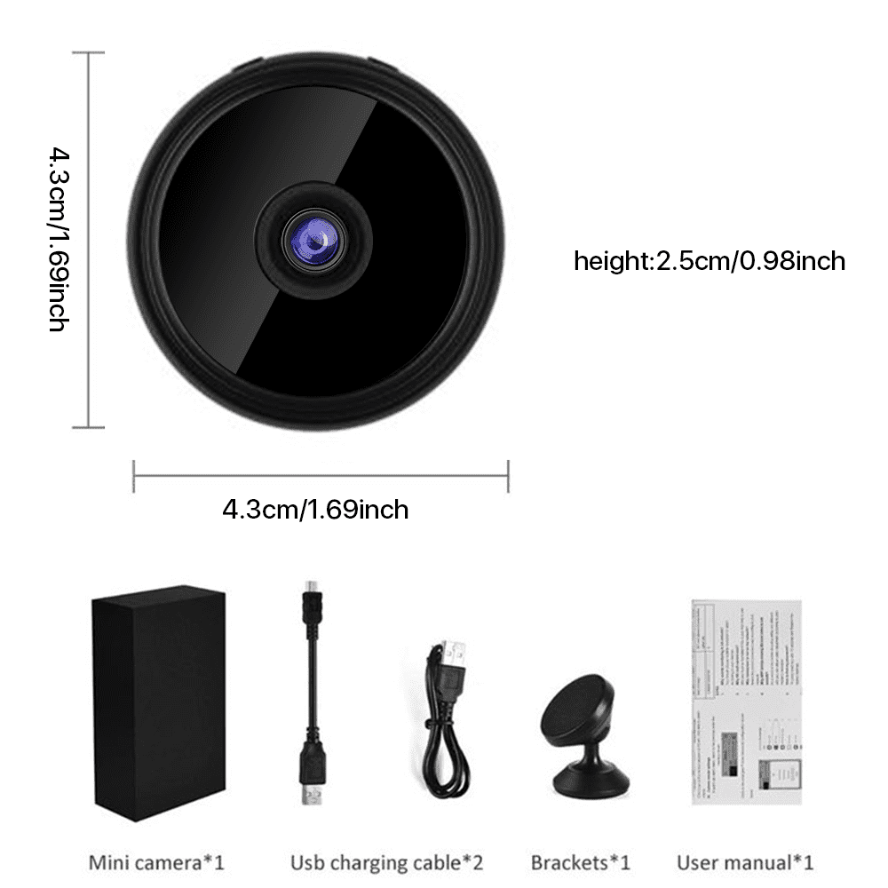 BCOOSS Wireless Home Security Camera – Mini Indoor CCTV, 1080p HD, Night Vision, Wide Angle, WIFI Surveillance - ClubOn