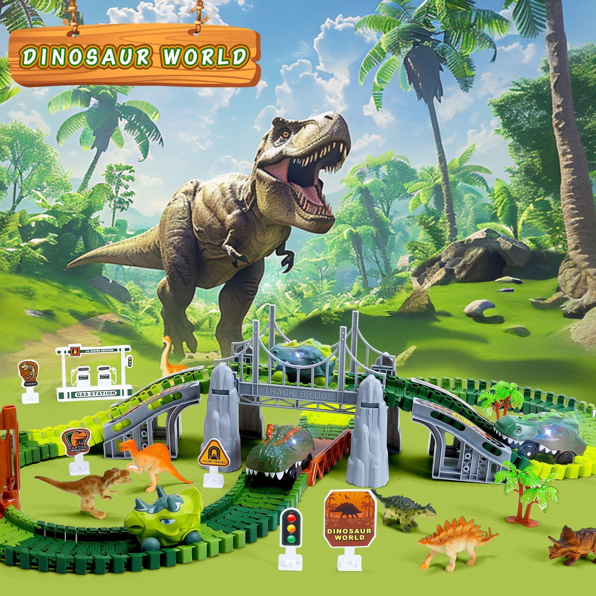 Dinosaur Tracks Toys, Flexible Dinosaur Track Toys Set, 169 Pcs, Perfect Gifts for 3-6 Years Old Boys & Girls, Create Your Dinosaur World - ClubOn